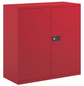 Bisley Economy Double Door Steel Cupboard, 1 Shelf - 91wx40dx100h (cm), Red
