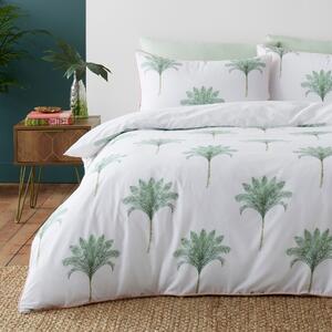 Palma Green Reversible Duvet Cover and Pillowcase Set Light Green