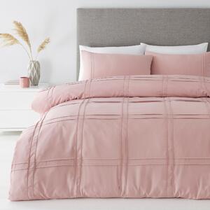 Denver Blush Pintuck Duvet Cover and Pillowcase Set Blush (Pink)