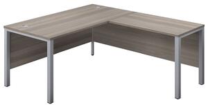 Progress H-Leg Right Hand L-Shape Desk, 160wx180dx73h (cm), Silver/Grey Oak