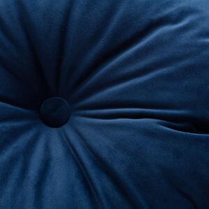 Round velvet cushion with button