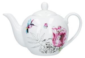 Heavenly Hummingbird Teapot White, Blue and Pink