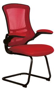 Moon Mesh Back Visitor Chair With Black Frame (Red)