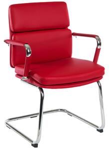 Crowne Leather Faced Visitor Chair (Red)