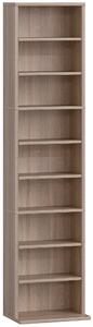 HOMCOM 260 Narrow CD Storage Unit - Natural Wood Finish
