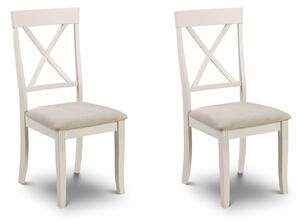 Davenport Set of 2 Dining Chairs, Faux Leather Cream