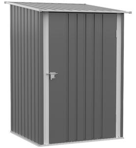 Outsunny 3.3 x 3.4ft Lean To Steel Garden Shed, with Locking Door - Grey