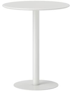 HOMCOM Dining Table, Round Kitchen Table with Steel Base for Living Room, Dining Room, 60 x 60 x 72cm, White