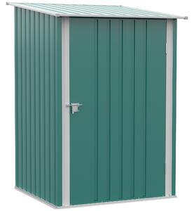 Outsunny 3.3 x 3.4ft Lean To Steel Garden Shed, with Locking Door - Green