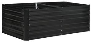Outsunny Raised Beds for Garden, Galvanised Steel Outdoor Planters with Multi-reinforced Rods, 180 x 90 x 59 cm, Black