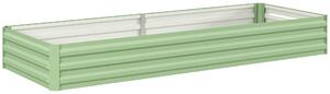 Outsunny Metal Raised Garden Bed Planter Box Outdoor Planters for Growing Flowers, Herbs, Green, Light Green