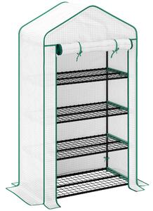 Outsunny Four-Tier Mini Greenhouse, with Reinforced Plastic Cover