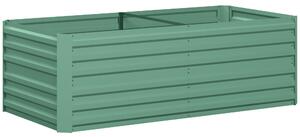 Outsunny Raised Beds for Garden, Galvanised Steel Outdoor Planters with Multi-reinforced Rods, 180 x 90 x 59 cm, Light Green