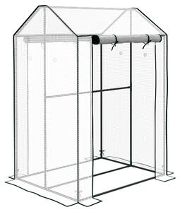 Outsunny Green House, Mini Greenhouse with 2 Roll-up Doors, Vent Holes and Reinforced Cover, 100 x 80 x 150cm