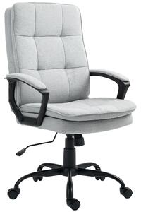 HOMCOM Dual-Layer Padding Fabric Office Chair - Grey