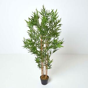 Homescapes Artificial Bamboo Plant in Pot with Real Bamboo Stems, 155cm