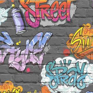 DUTCH WALLCOVERINGS Wallpaper Graffiti Multicolour L179-01