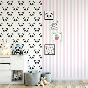 Noordwand Fabulous World Wallpaper Stripes White and Pink 67103-4