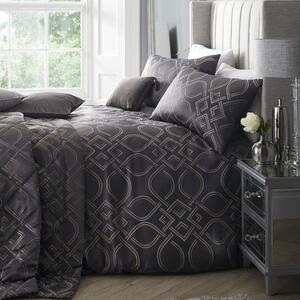 ﻿Laurence Llewelyn-Bowen Tie the Knot Slate Duvet Cover and Pillowcase Set Grey