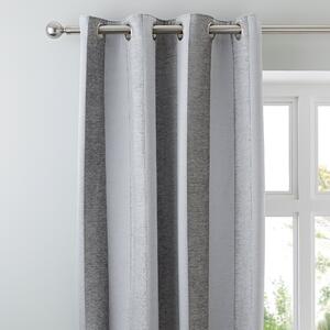 Parker Grey Chenille Eyelet Curtains Grey