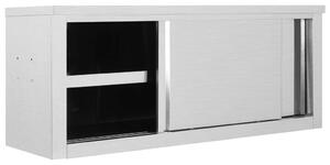 Kitchen Wall Cabinet with Sliding Doors 120x40x50 cm Stainless Steel