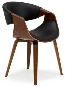 Modena Dining Chair, Black Faux Leather Black