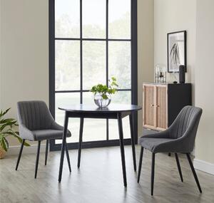 Kenton Set of 2 Dining Chairs, Flatweave Fabric Grey