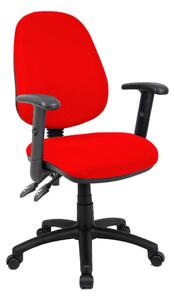 Full Lumbar 2 Lever Operator Chair With Adjustable Arms, Red