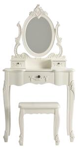Toulouse 3 Drawer Dressing Table Set with Mirror White