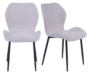 Aren Set of 2 Grey Boucle Dining Chairs Grey
