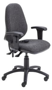Orchid Lumbar Pump Ergonomic Operator Chair With Height Adjustable Arms, Charcoal
