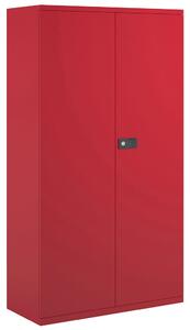 Bisley Economy Double Door Steel Cupboard, 3 Shelf - 91wx40dx181h (cm), Red