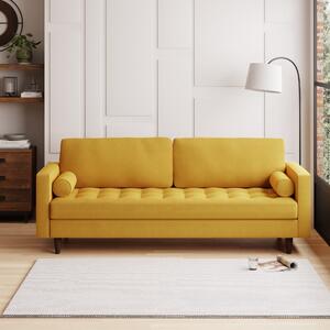 Zoe Velvet 4 Seater Sofa Yellow