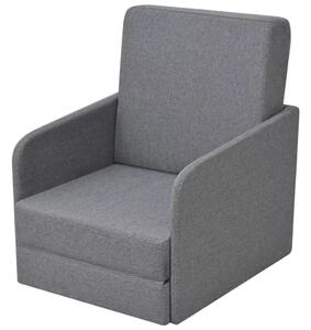 243648 Convertible Sleeper Chair Fabric 59,5x72x72,5 cm Light Grey