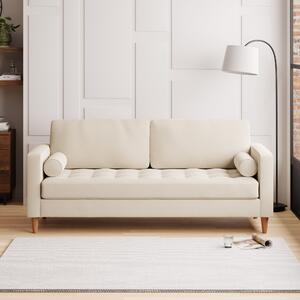 Zoe Luna Fabric 3 Seater Sofa Beige