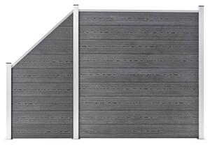 WPC Fence Set 1 Square + 1 Slanted 273x186 cm Grey