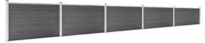 Fence Panel Set WPC 872x105 cm Black