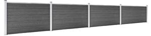 Fence Panel Set WPC 699x105 cm Black