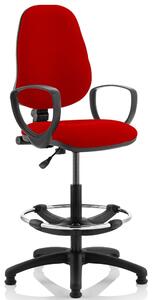 Lunar 1 Lever Draughtsman Chair (Fixed Arms), Bergamot Cherry