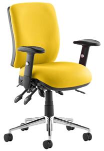 Praktikos Medium Back Posture Operator Chair With Adjustable Arms, Solano