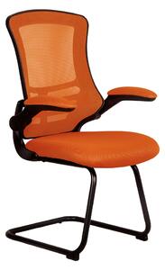 Moon Mesh Back Visitor Chair With Black Frame (Orange)