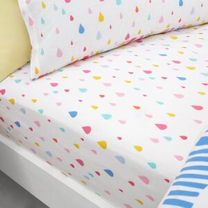 Elements Rainbow Geometric 100% Cotton Fitted Sheet Pink, Blue and Yellow