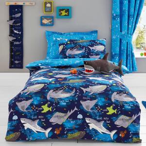 Sharks Duvet Cover and Pillowcase Set Blue