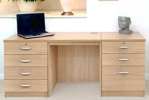 Small Office Desk Set With 4+3 Drawers (Sandstone)