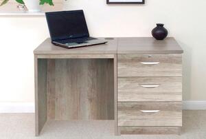 Small Office Desk Set With 3 Media Drawers (Grey Nebraska)