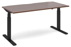 Ascend Deluxe Sit & Stand Single Desk, 160wx80dx68-130h (cm), Black/Walnut