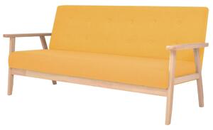 244659 3-Seater Sofa Fabric Yellow