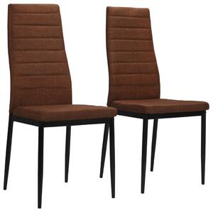 246183 Dining Chairs 2 pcs Fabric Brown