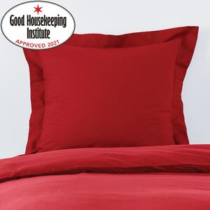 Non Iron Plain Dye Red Continental Square Pillowcase Red