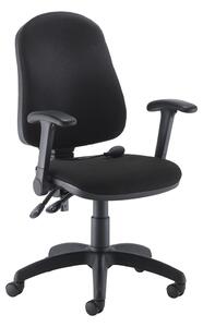 Orchid Lumbar Pump Ergonomic Operator Chair With Folding Arms, Black